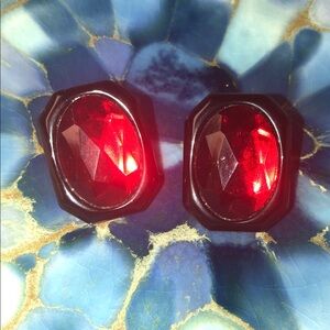 Avon Red Gemstone Earrings